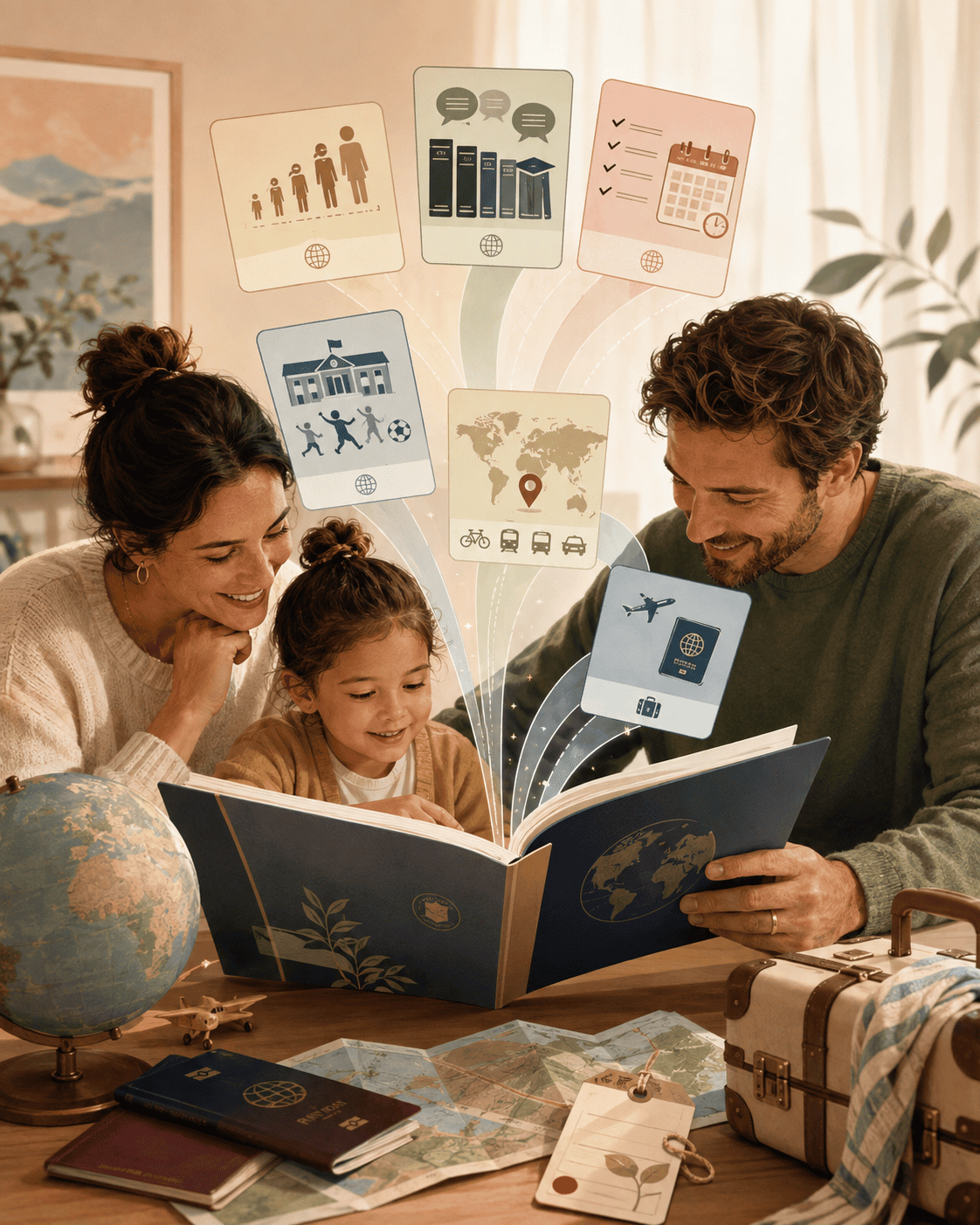 Paper planes flying over a map, symbolising international digital strategy and travel